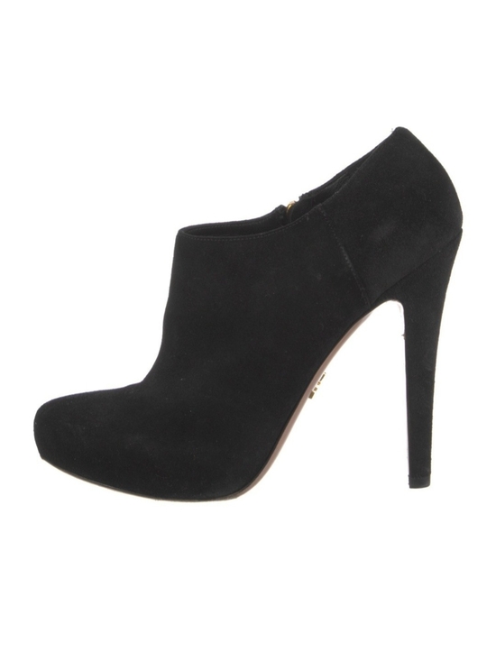 Prada Shoes - Prada Black Suede High-Heel Bootie - Offers Welcome!